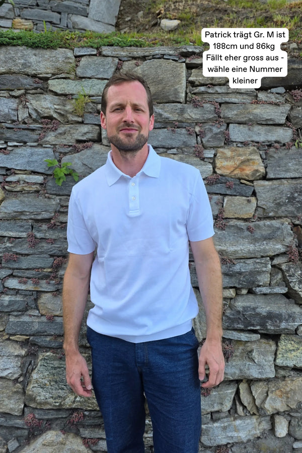 Polo-Shirt Kurzarm Pique Doubleface White#Farbe_White