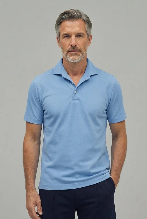 Polo-Shirt Kurzarm Pique Brilliant Light Blue#Farbe_Light Blue