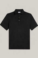 Polo-Shirt Kurzarm Luxe Wool Black#Farbe_Black