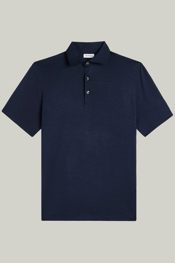 Polo-Shirt Kurzarm Luxe Wool Navy#Farbe_Navy