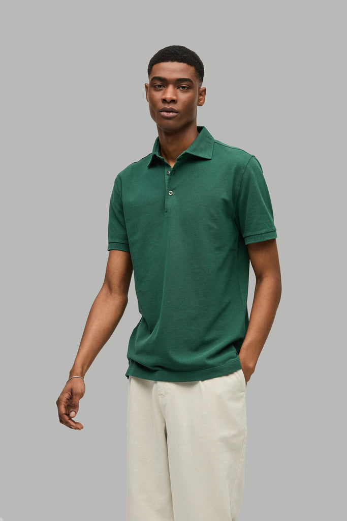 Polo-Shirt Kurzarm Pique Garment Dyed