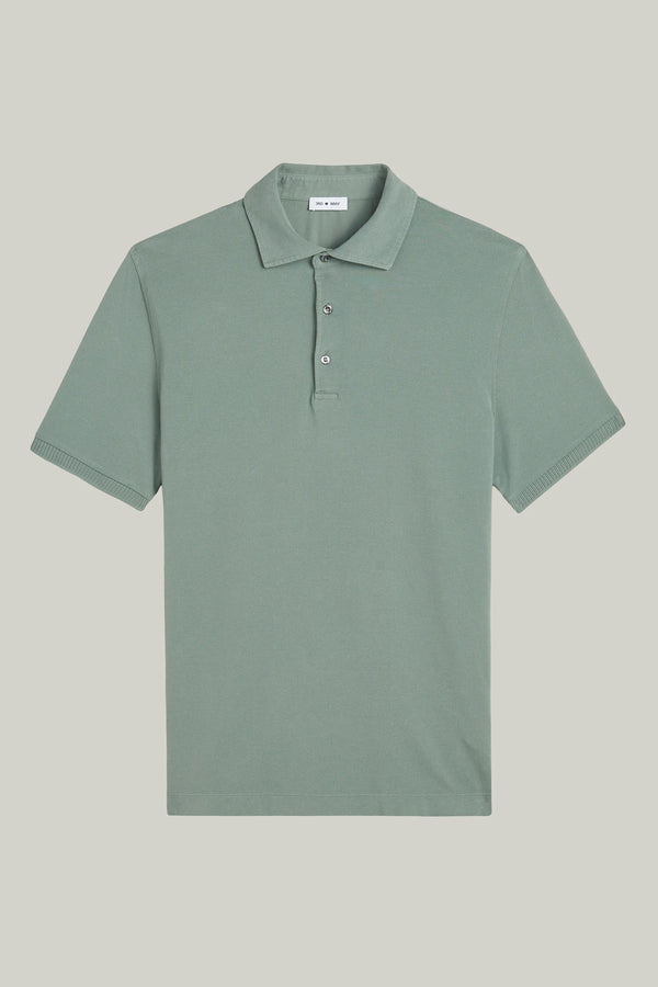 Polo-Shirt Kurzarm Pique Garment Dyed Olive#Farbe_Olive
