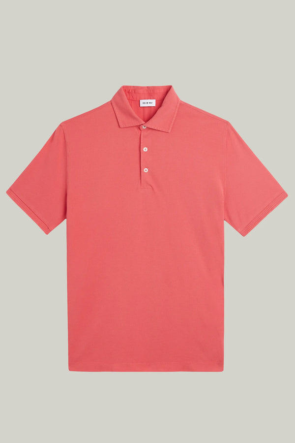 Polo-Shirt Kurzarm Pique Garment Dyed Coral#Farbe_Coral