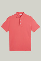 Polo-Shirt Kurzarm Pique Garment Dyed Coral#Farbe_Coral