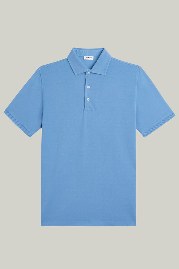 Polo-Shirt Kurzarm Pique Garment Dyed Sky#Farbe_Sky