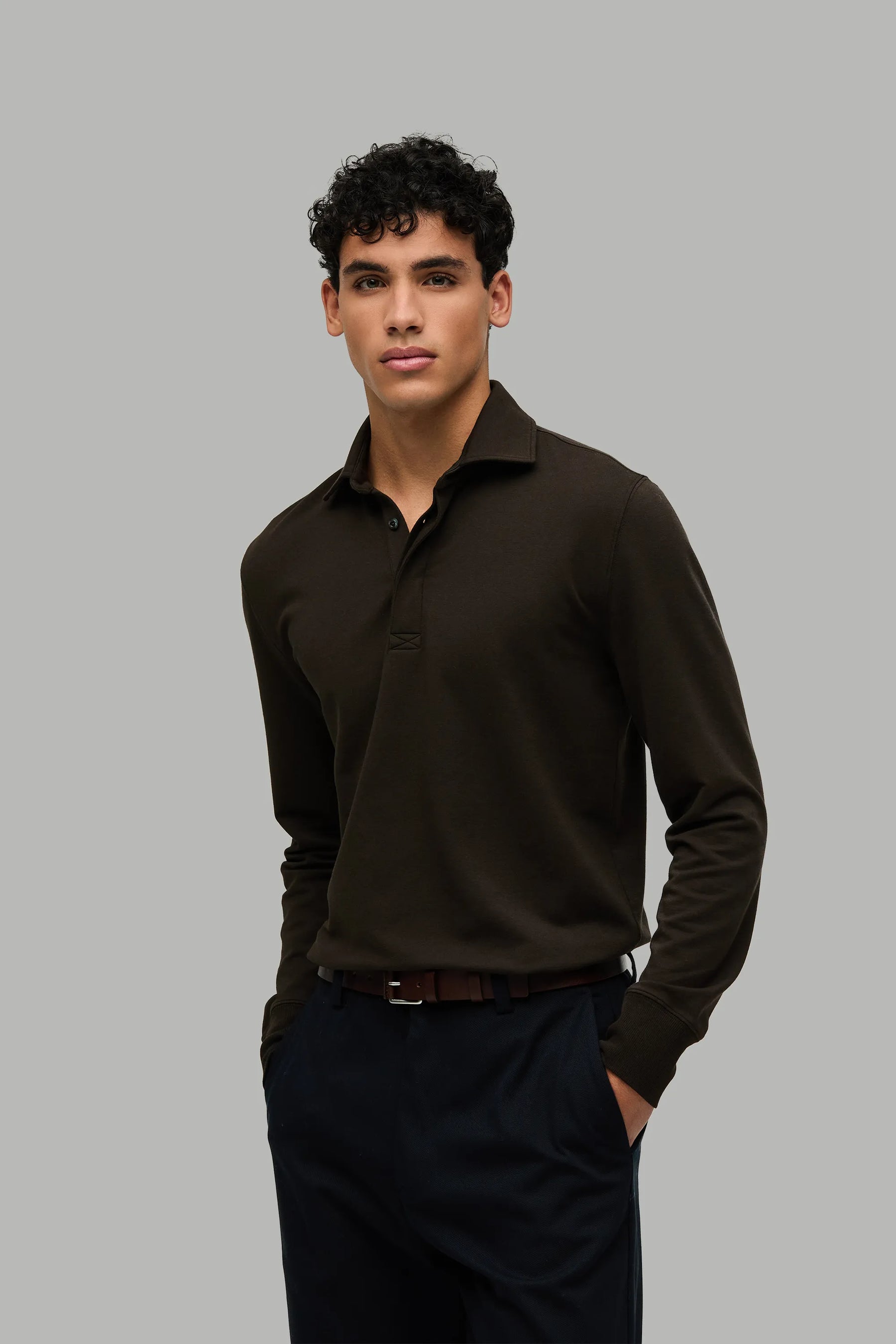 Polo Sweatshirt Modal Cotton