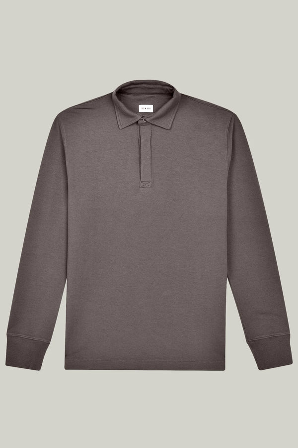 Polo Sweatshirt Modal Cotton Taupe#Farbe_Taupe