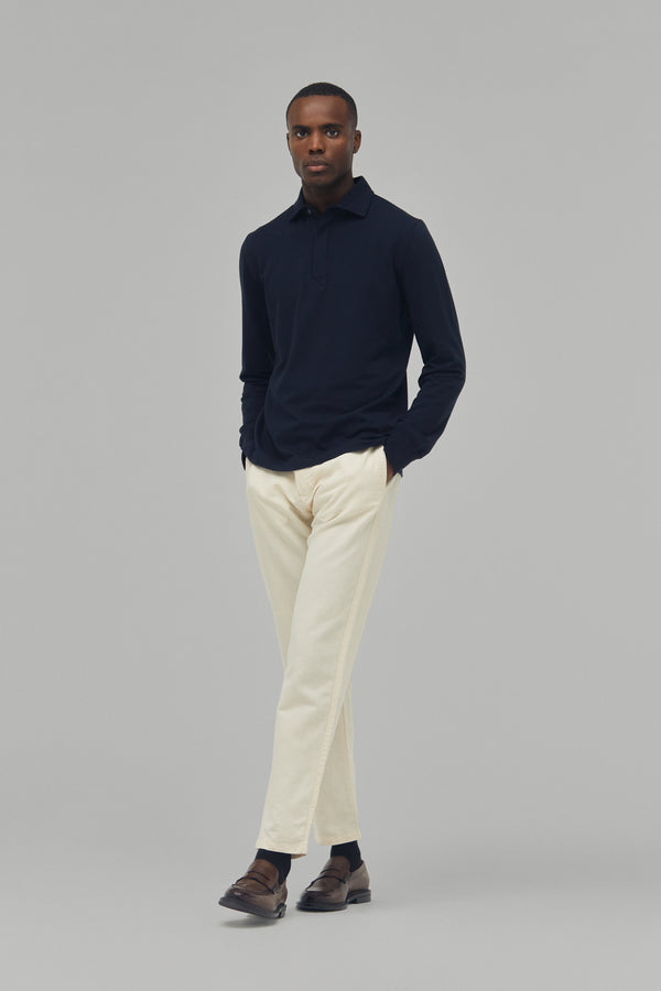 Polo Sweatshirt Modal Cotton Navy#Farbe_Navy