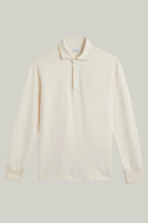 Polo Sweatshirt Modal Cotton Offwhite#Farbe_Offwhite