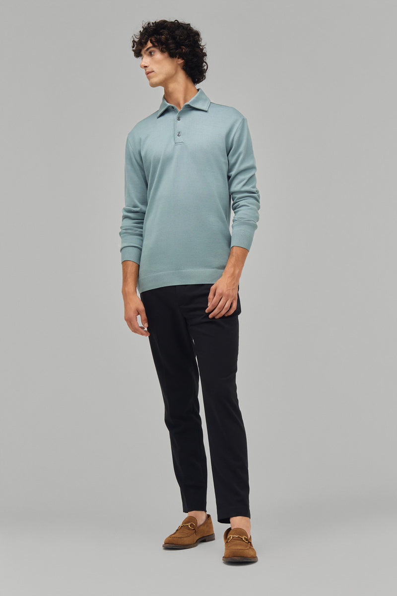 Polo-Shirt Langarm Modal Cotton