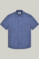 Hemd Kurzarm Leinen Denim#Farbe_Denim