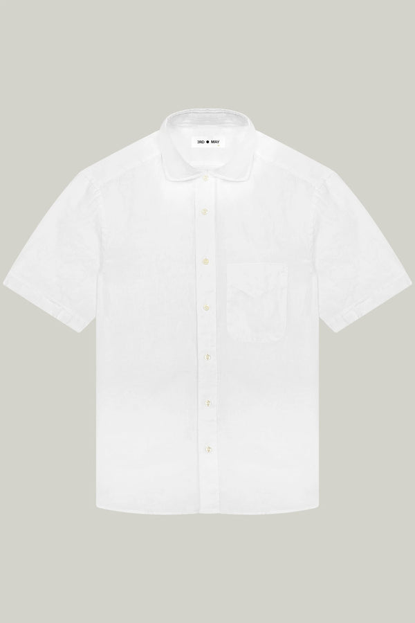 Hemd Kurzarm Leinen White#Farbe_White