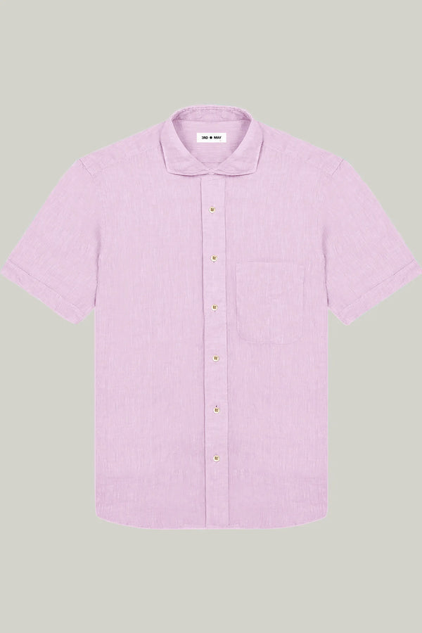 Hemd Kurzarm Leinen Rose#Farbe_Rose