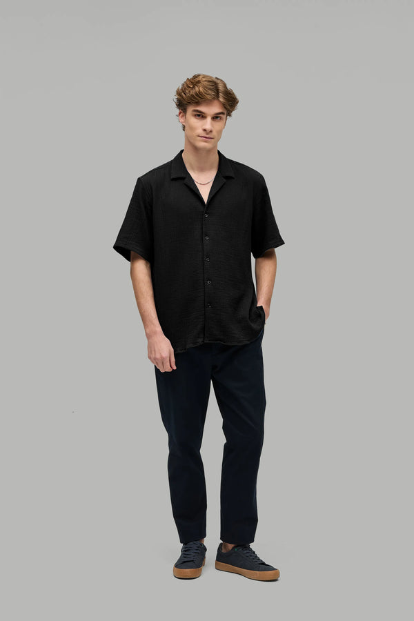 Bowling Shirt Musselin Black#Farbe_Black