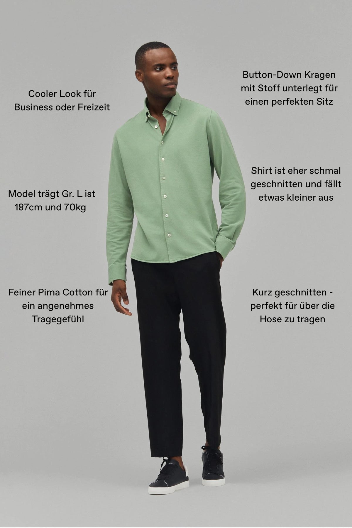 Hemd Langarm Pique Garment Dyed