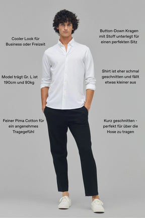 Hemd Langarm Pique Garment Dyed
