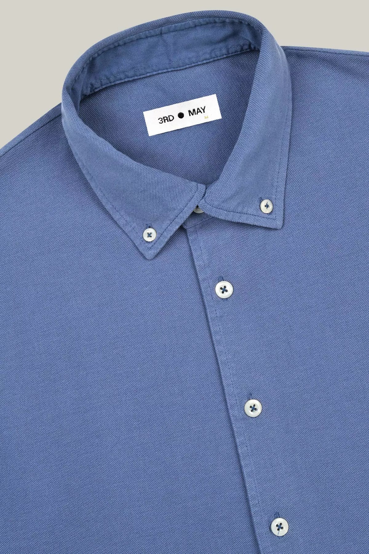 Hemd Langarm Pique Garment Dyed Denim#Farbe_Denim
