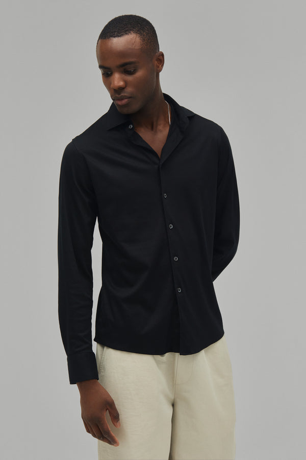 Hemd Langarm Swiss Cotton Black#Farbe_Black