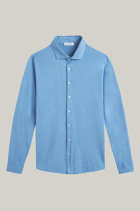 Hemd Casual Langarm Jersey Garment Dyed Cutaway