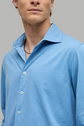 Hemd Casual Langarm Jersey Garment Dyed Cutaway