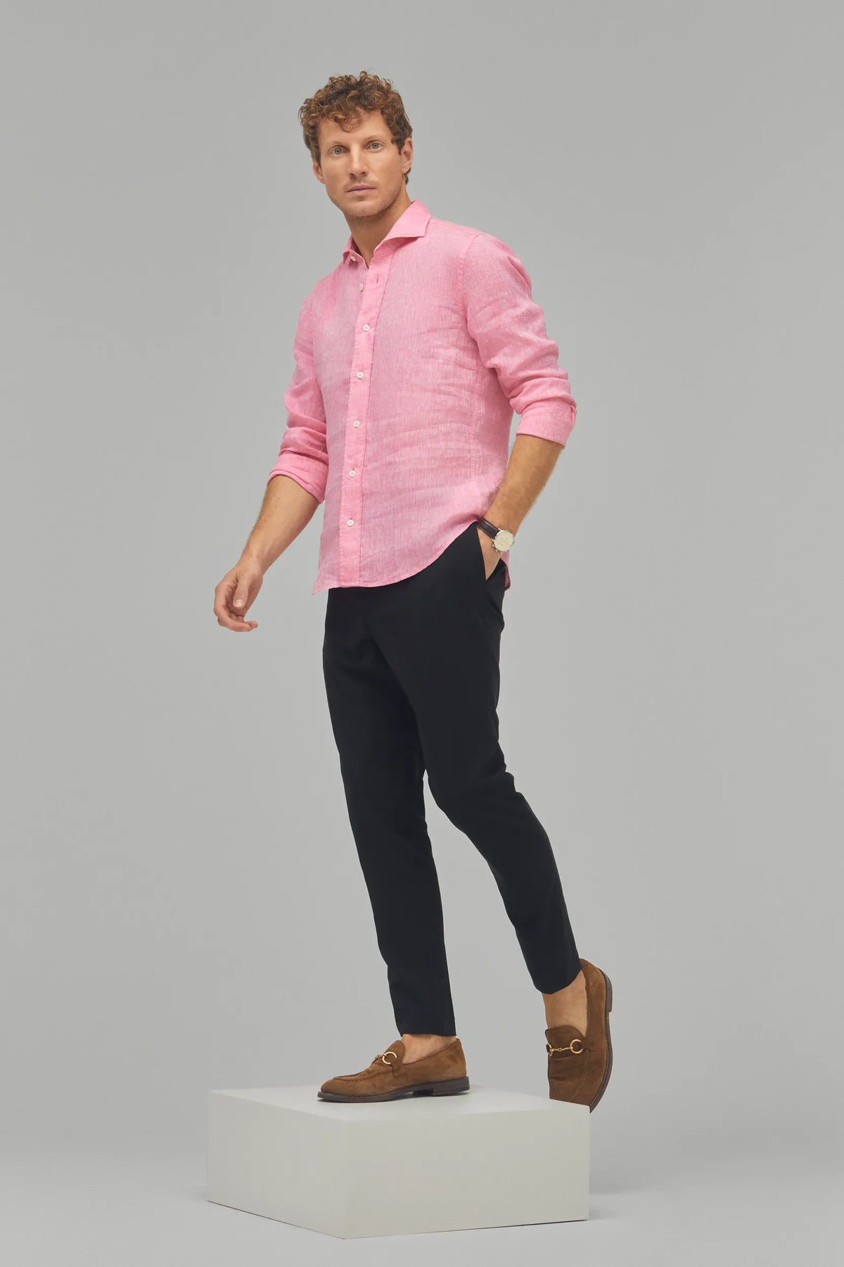 Hemd Langarm Leinen Rose#Farbe_Rose