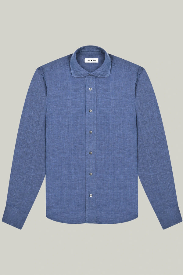 Hemd Langarm Leinen Denim#Farbe_Denim