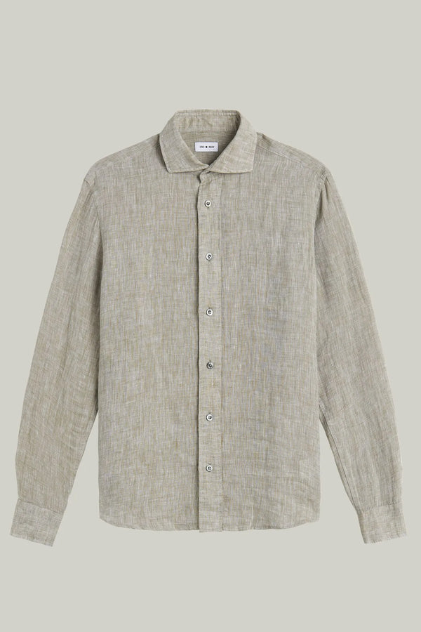 Hemd Langarm Leinen Olive#Farbe_Olive