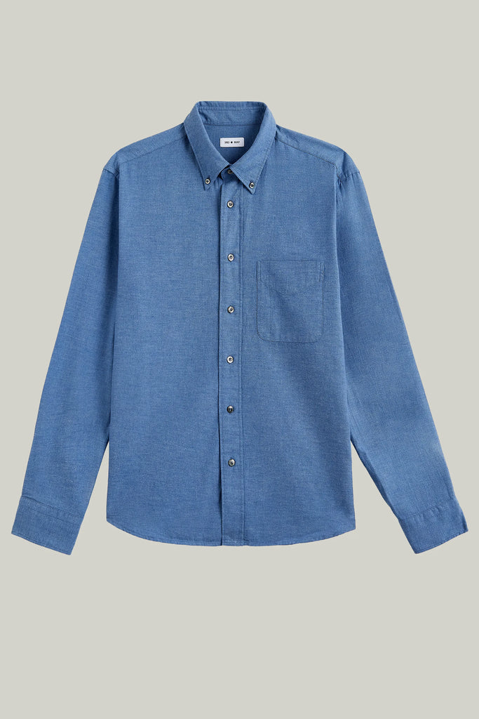 Hemd Langarm Flanell Melange