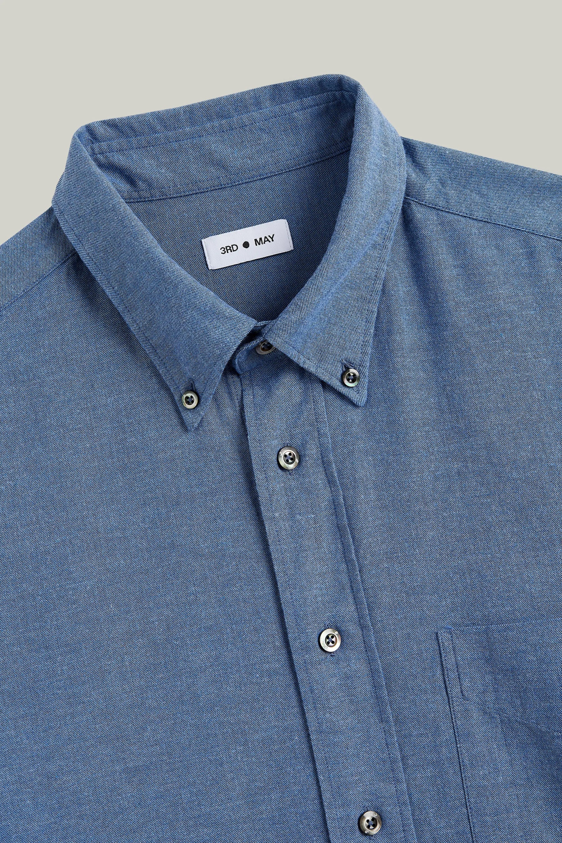 Hemd Langarm Flanell Melange