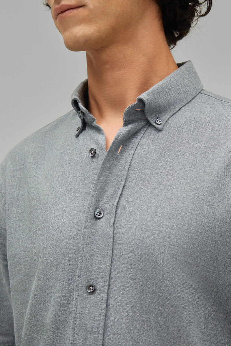 Hemd Langarm Flanell Melange