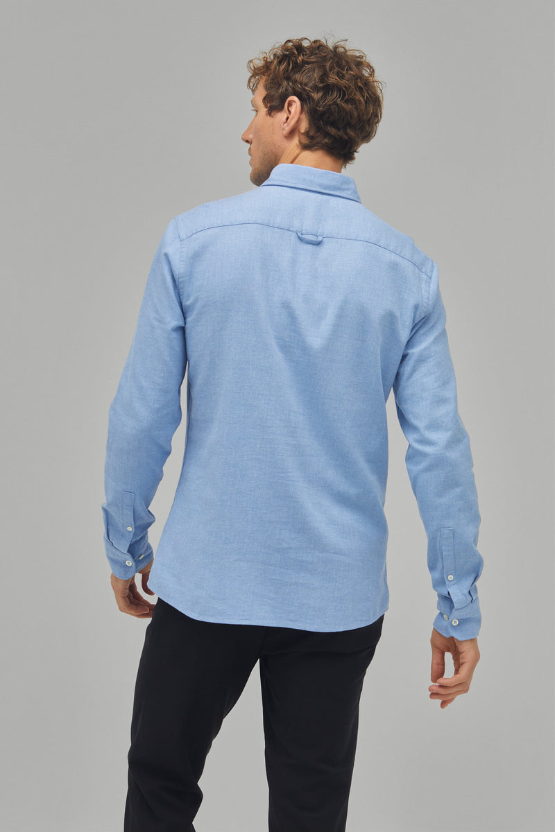 Hemd Langarm Flanell Melange