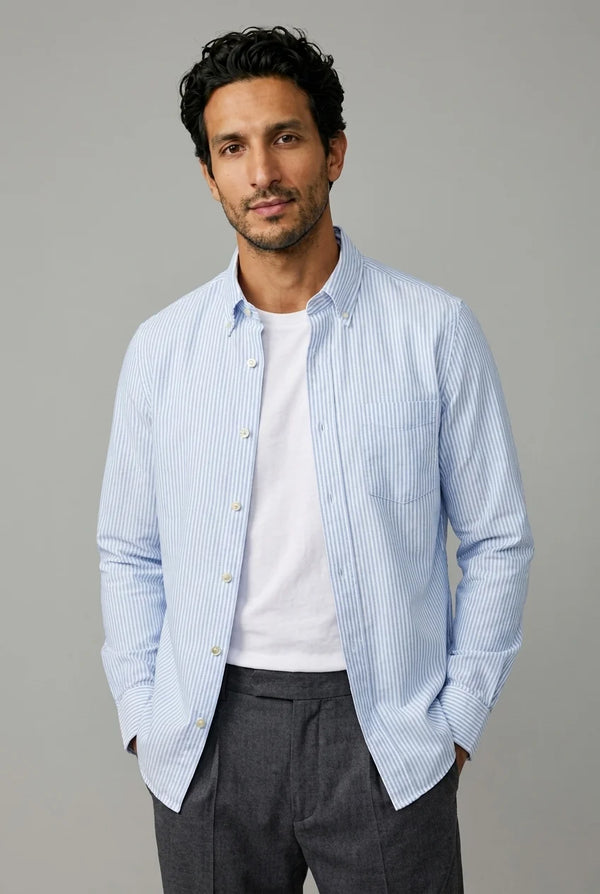 Hemd Langarm Vintage Oxford Sky Stripes#Farbe_Sky Stripes