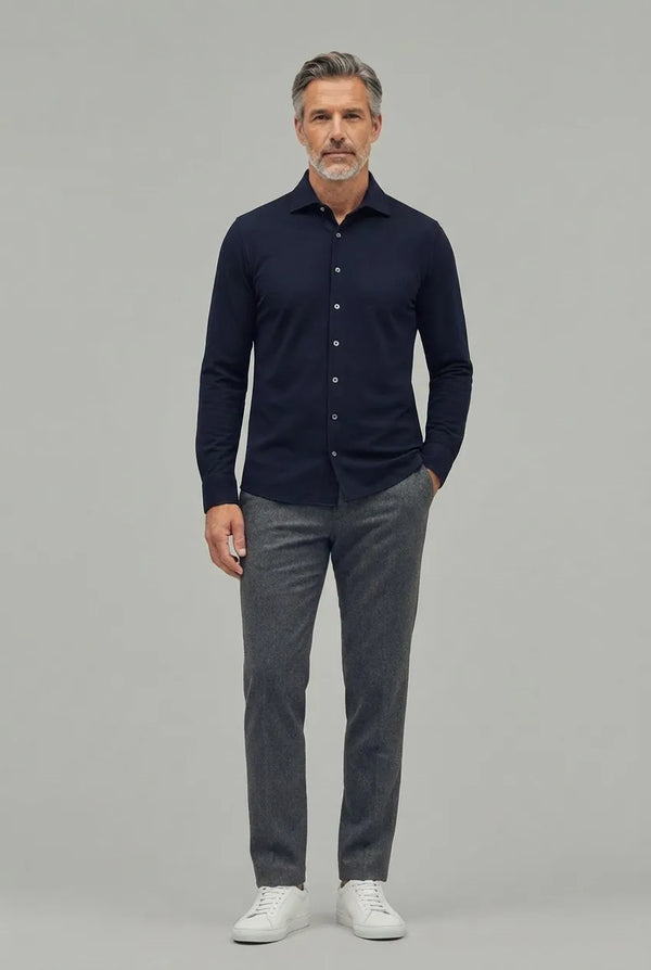 Hemd Casual Pique Brilliant Marine#Farbe_Marine