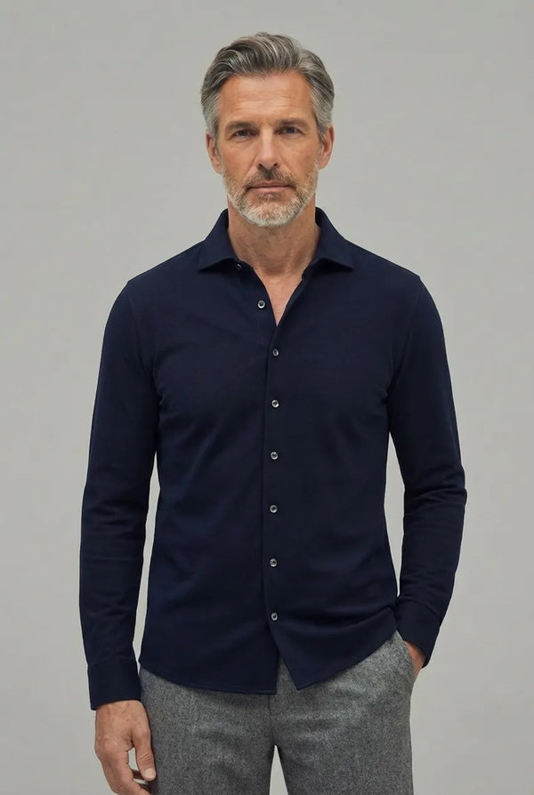 Hemd Casual Pique Brilliant Marine#Farbe_Marine