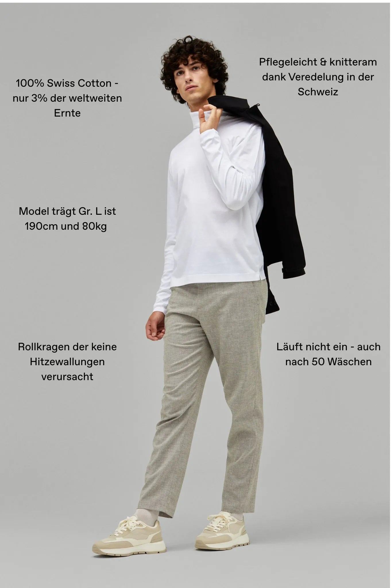 T-Shirt Rollkragen Swiss Cotton