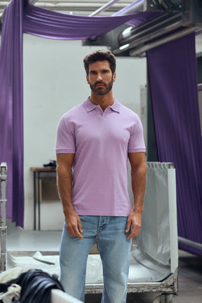 Polo-Shirt Kurzarm Pique Rippenkragen