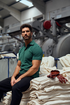 Polo-Shirt Kurzarm Pique Garment Dyed
