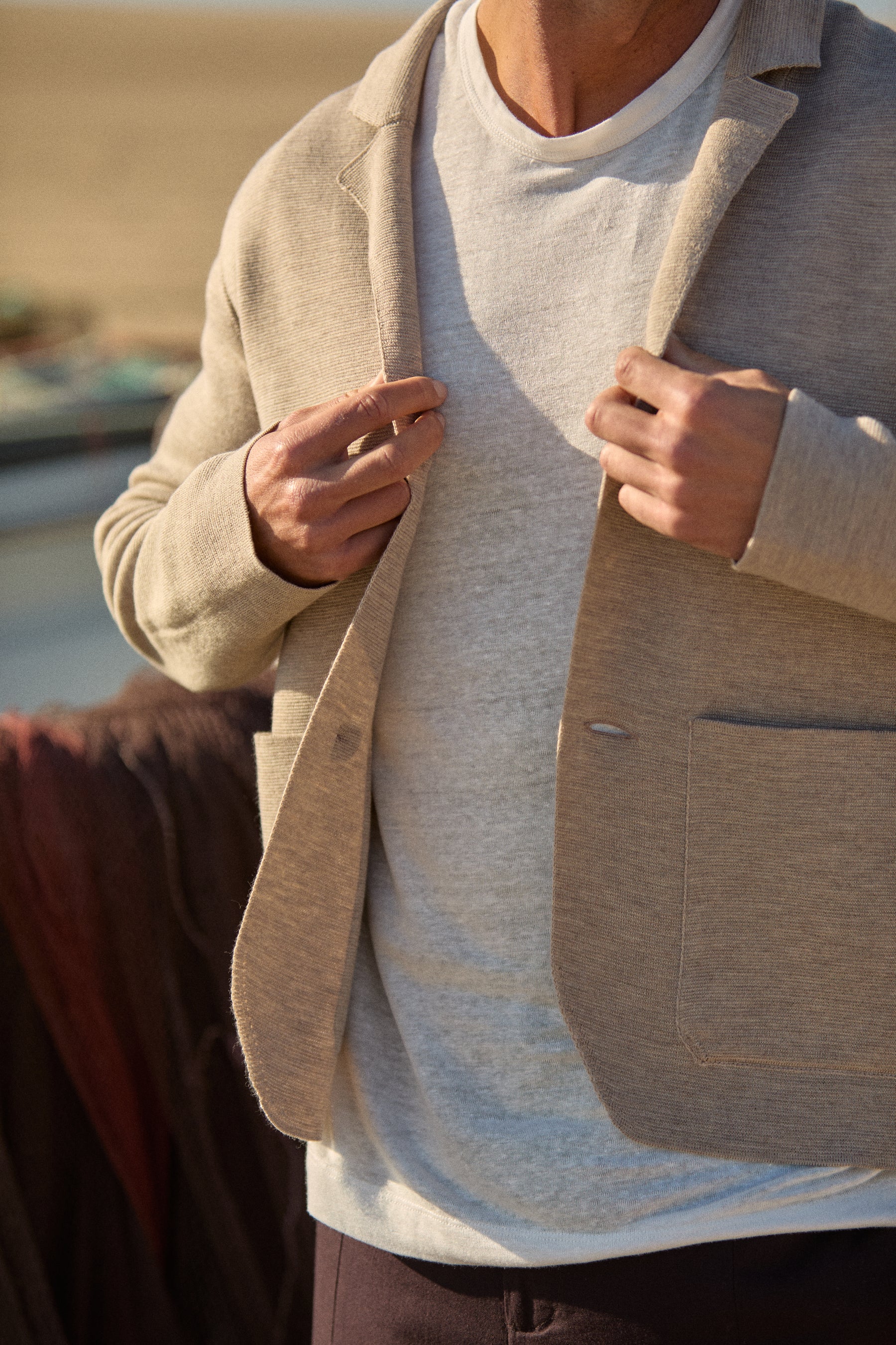 Strickblazer 2-Knopf Merino Extra Fine