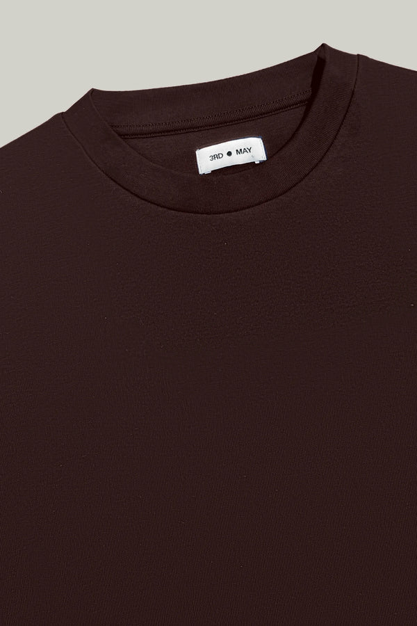 T-Shirt Kurzarm Organic Cotton Rib Chocolate#Farbe_Chocolate