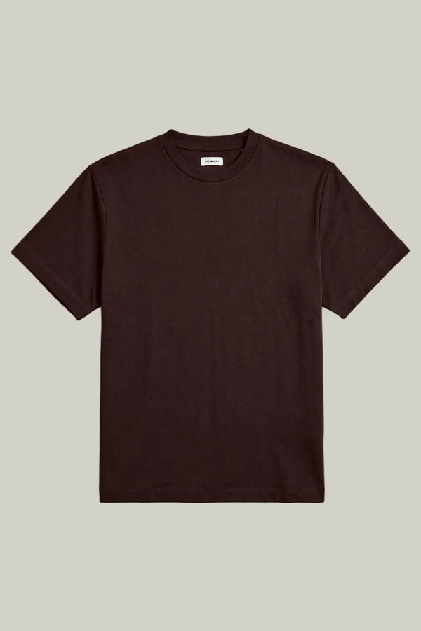 T-Shirt Kurzarm Organic Cotton Rib Chocolate#Farbe_Chocolate