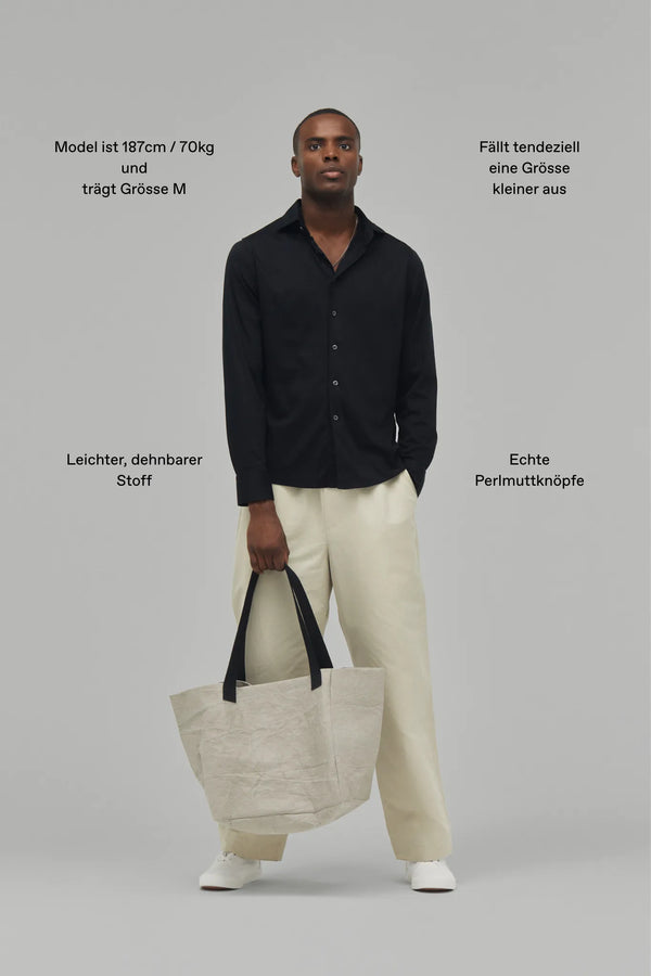 Hemd Langarm Swiss Cotton Black#Farbe_Black