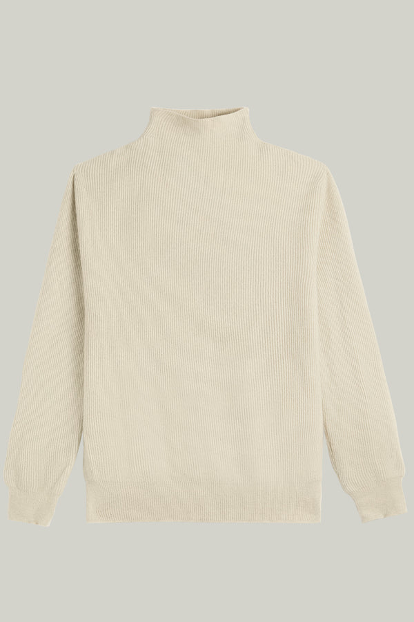 Kaschmir Pullover Funnel Neck Offwhite#Farbe_Offwhite