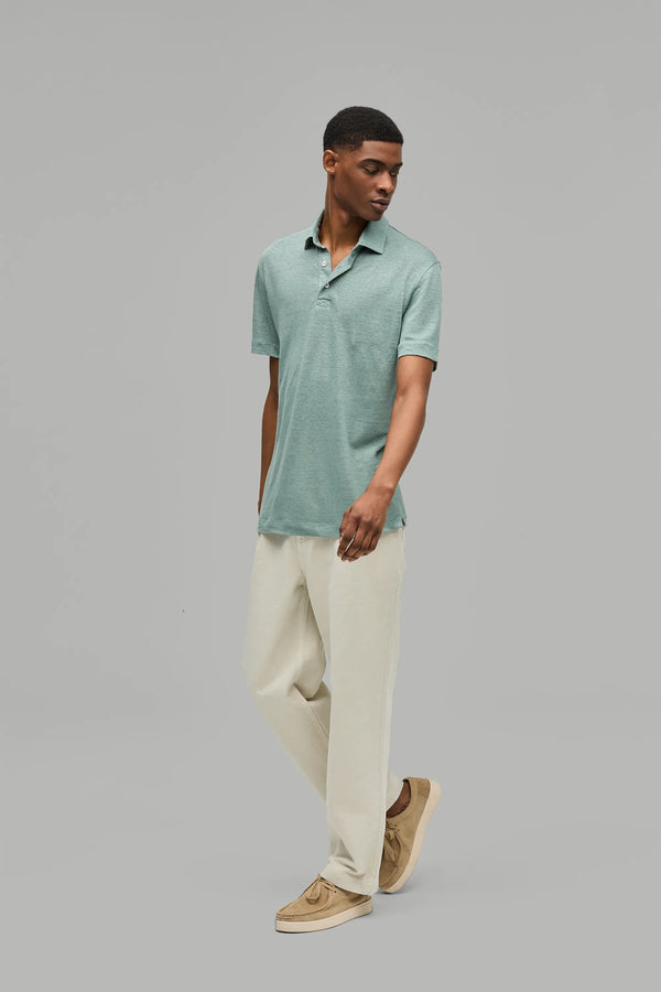 Polo-Shirt Kurzarm Leinen Willow Leaf#Farbe_Willow Leaf