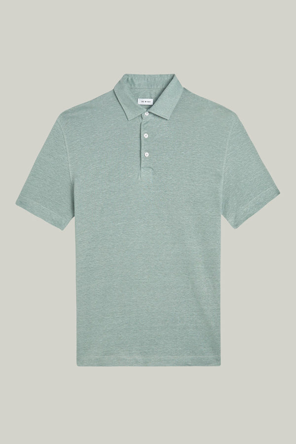 Polo-Shirt Kurzarm Leinen Willow Leaf#Farbe_Willow Leaf