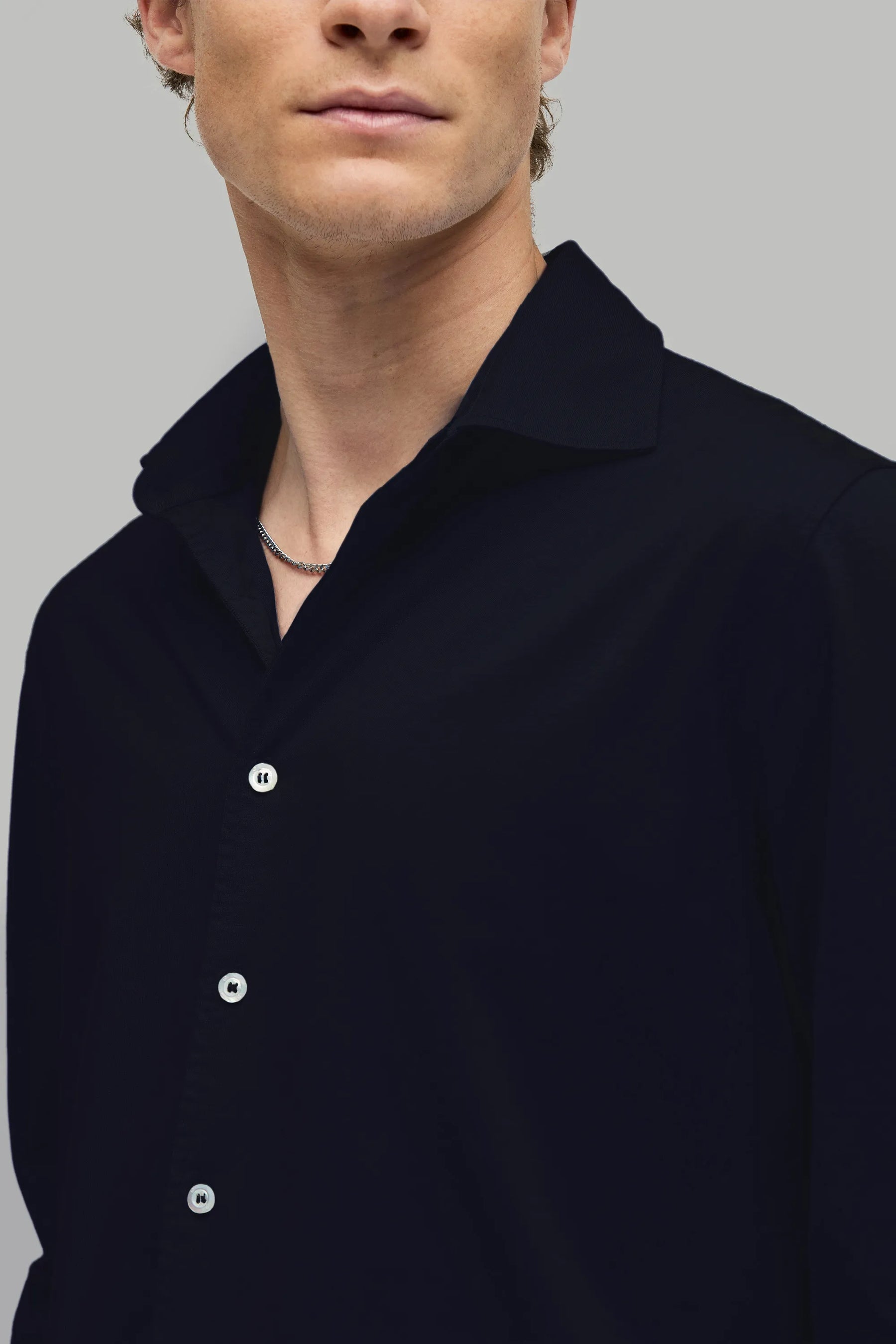 Hemd Casual Langarm Jersey Garment Dyed Cutaway