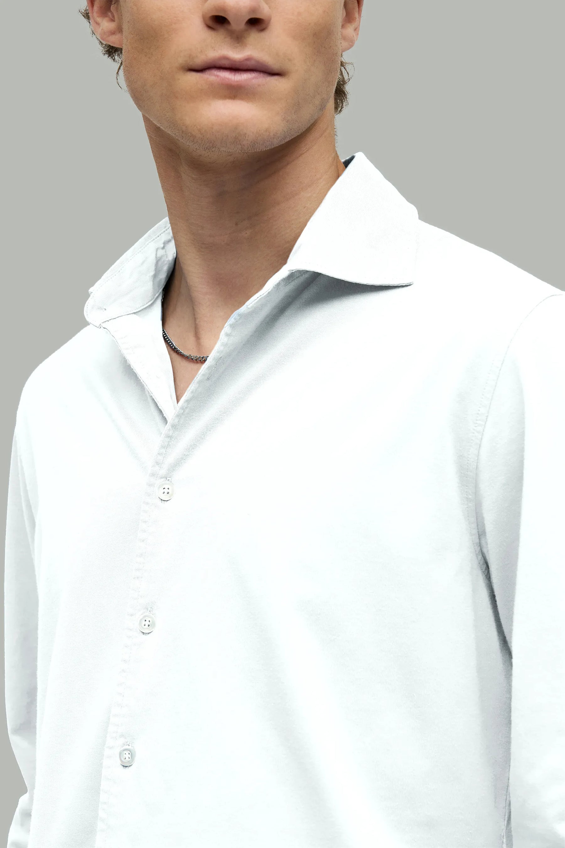 Hemd Casual Langarm Jersey Garment Dyed Cutaway