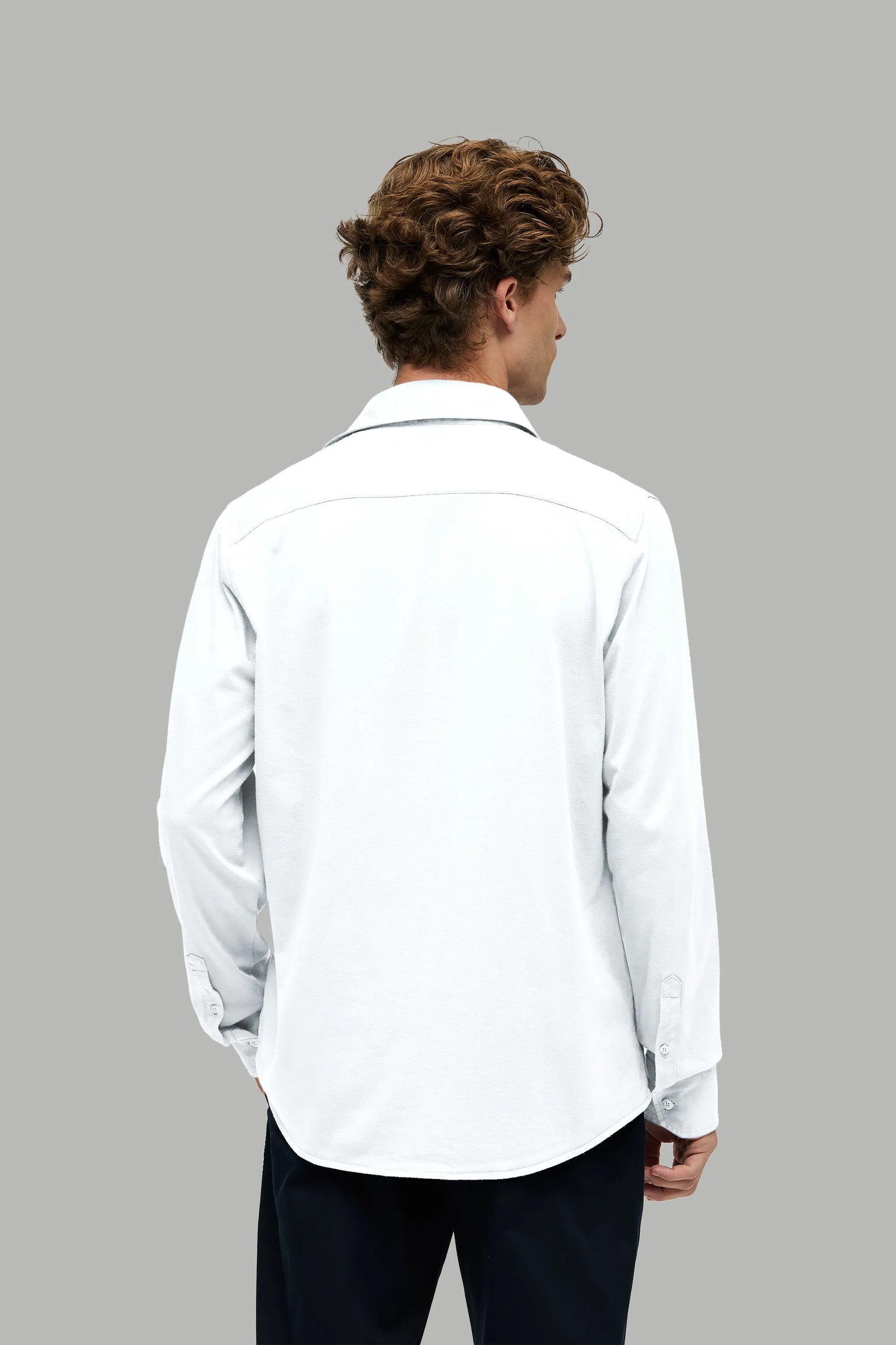 Hemd Casual Langarm Jersey Garment Dyed Cutaway