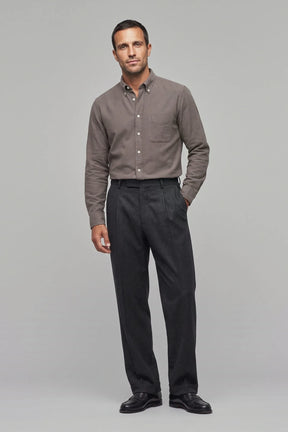 Hemd Langarm Flanell Melange