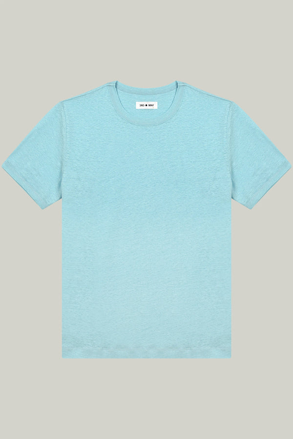 T-Shirt Kurzarm Leinen Arctic Blue#Farbe_Arctic Blue