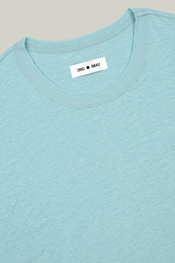 T-Shirt Kurzarm Leinen Arctic Blue#Farbe_Arctic Blue